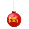 2 snollebollekes kerstballen: 'stropdas' en 'beuk de ballen'