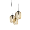 Art deco hanglamp goud 45 cm 3-lichts - bliss mesh