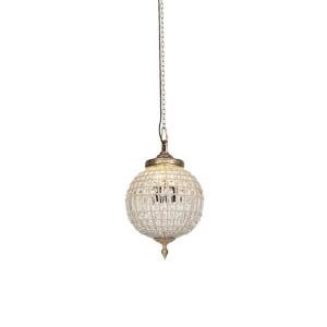 Art Deco hanglamp kristal met goud 35 cm - Kasbah