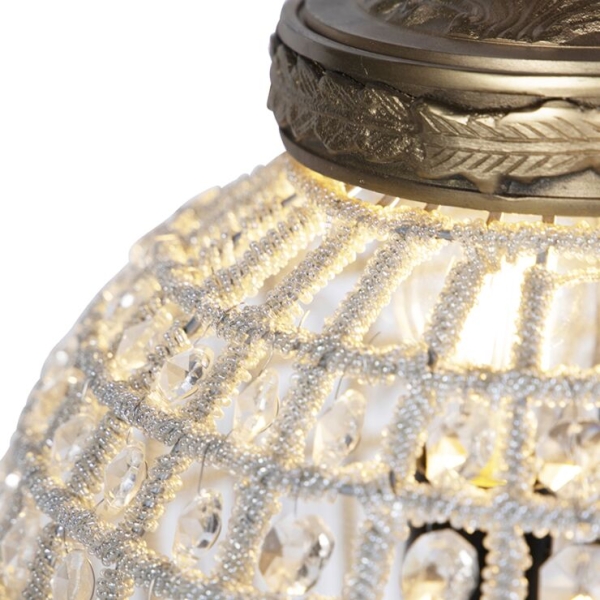 Art deco hanglamp kristal met goud 35 cm - kasbah