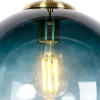 Art deco hanglamp messing met oceaanblauw glas 33 cm - pallon
