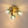 Art deco plafondlamp goud met groen glas 3-lichts - vidro