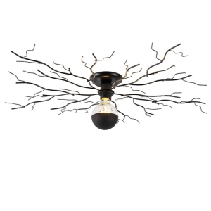 Art Deco plafondlamp zwart 80 cm - Ramuri