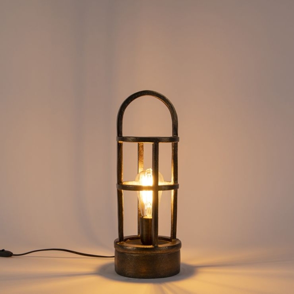 Art deco tafellamp brons 41 cm - kevie