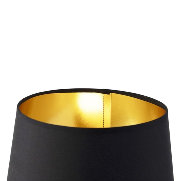 Art deco tafellamp goud met zwart-gouden kap - pina