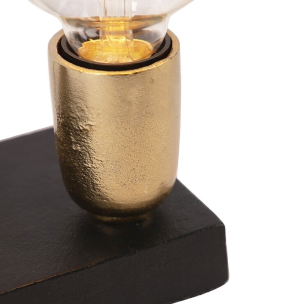 Art deco tafellamp zwart met goud 23 cm - pajaro