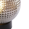 Art deco tafellamp zwart met smoke glas - sphere