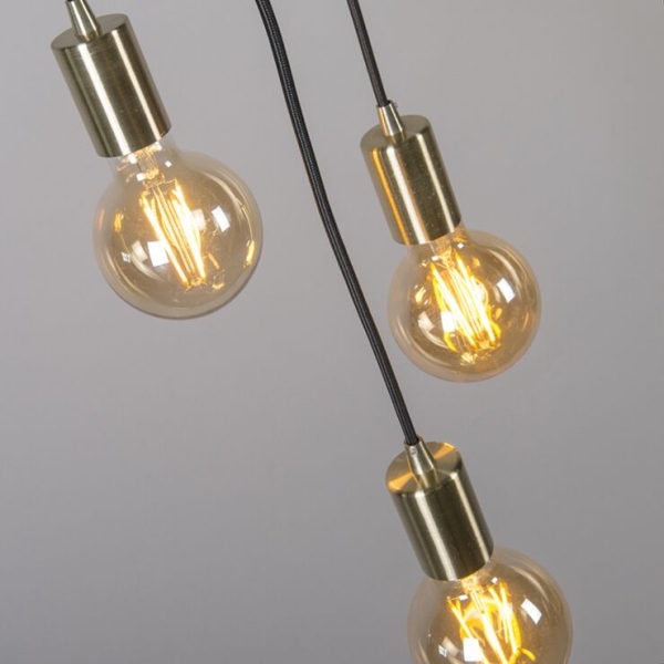 Art deco hanglamp goud 3-lichts - facil