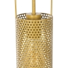 Art deco hanglamp goud met amber glas 30 cm - kevin