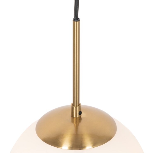 Art deco hanglamp goud met opaal glas - flore