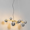 Art deco hanglamp goud met smoke glas 8-lichts - david