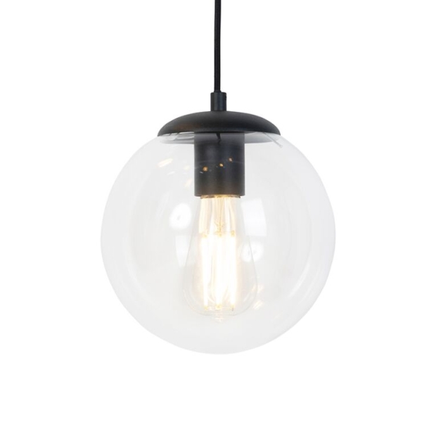 Art deco hanglamp zwart 7-lichts - pallon