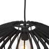 Art deco hanglamp zwart hout 50 cm - twain