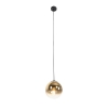 Art deco hanglamp zwart met goud glas 20 cm - pallon
