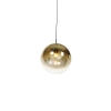 Art deco hanglamp zwart met goud glas 33 cm - pallon