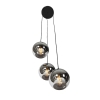 Art deco hanglamp zwart met smoke glas 3-lichts - wallace