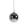 Art deco hanglamp zwart met smoke glas 33 cm pallon 14