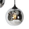 Art deco hanglamp zwart met smoke glas 4-lichts - wallace