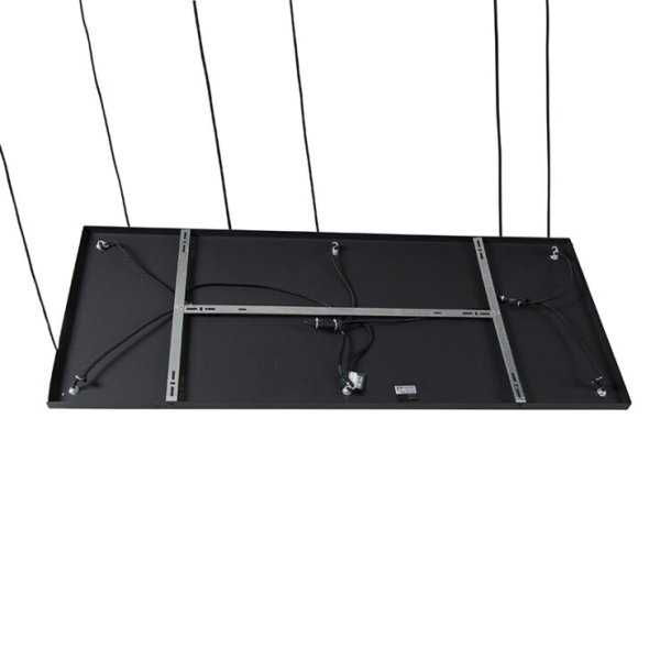 Art deco hanglamp zwart met smoke glas 6-lichts - wallace