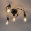 Art deco plafondlamp zwart 4-lichts - facil