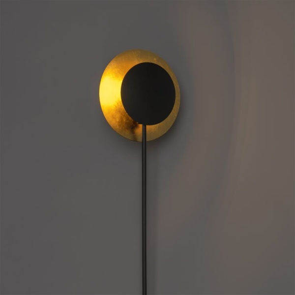 Art deco vloerlamp zwart met goud - emilienne