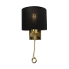 Art deco wandlamp goud met usb en zwarte kap - brescia