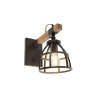 Arthur industriële wandlamp zwart met hout verstelbaar