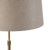 Bronze tafellamp met linnen kap taupe 35cm - parte