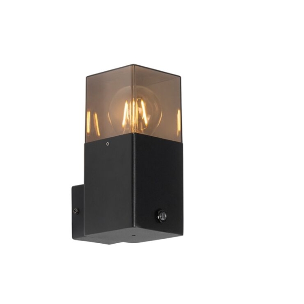 Buiten wandlamp zwart IP44 met schemerschakelaar - Denmark