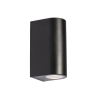 Moderne buiten wandlamp zwart kunststof ovaal 2-lichts - baleno