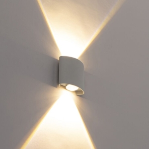 Design buitenwandlamp zilver incl. LED 2-lichts - Silly