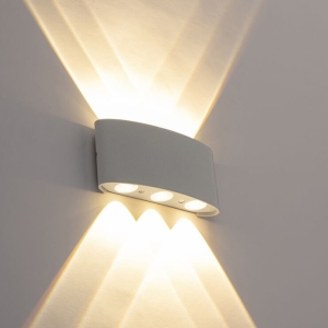 Design buitenwandlamp zilver incl. LED 6-lichts - Silly