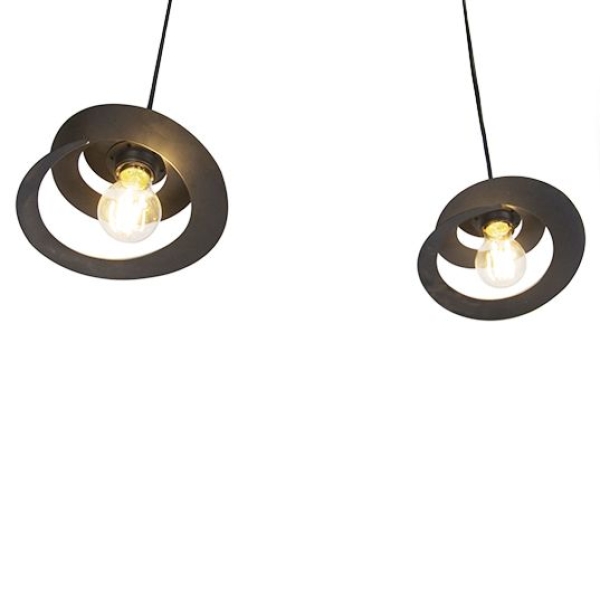 Design hanglamp 2-lichts met spiraal kap 20 cm - scroll
