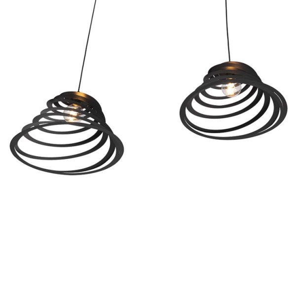 Design hanglamp 2-lichts met spiraal kap 50 cm - scroll
