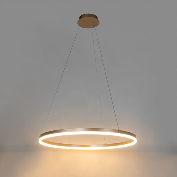 Design hanglamp goud 80 cm incl. Led 3-staps dimbaar - anello