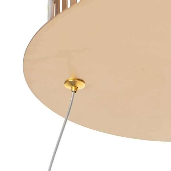 Design hanglamp goud 80 cm incl. Led 3-staps dimbaar - anello