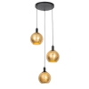 Design hanglamp goud met zwart 3-lichts - Bert