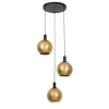 Design hanglamp goud met zwart 3-lichts - bert
