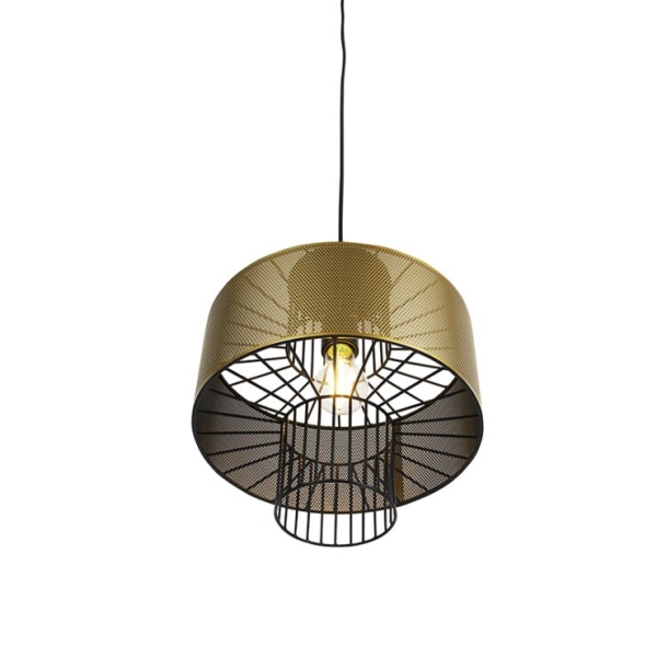 Design hanglamp goud met zwart 30 cm - tess