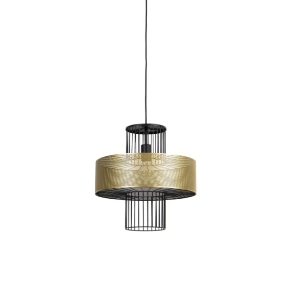Design hanglamp goud met zwart 40 cm tess 14