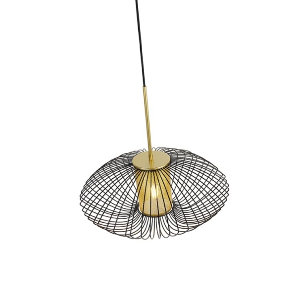 Design hanglamp goud met zwart 50 cm - dobrado