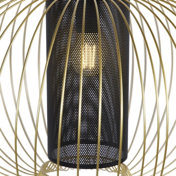 Design hanglamp goud met zwart 60 cm - marnie