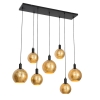 Design hanglamp goud met zwart 7-lichts - bert
