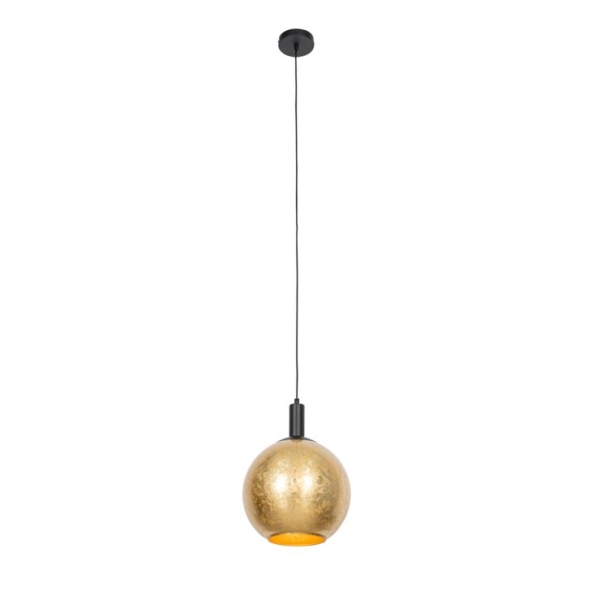 Design hanglamp goud met zwart - bert