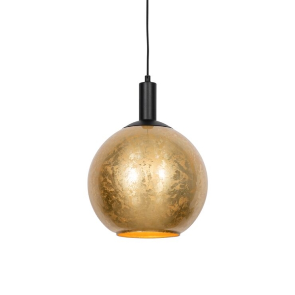Design hanglamp goud met zwart - bert