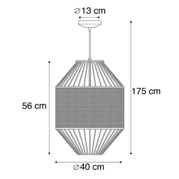 Design hanglamp koper met zwart 40 cm - mariska