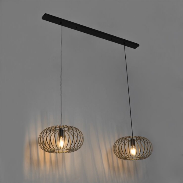 Design hanglamp messing 2-lichts - johanna
