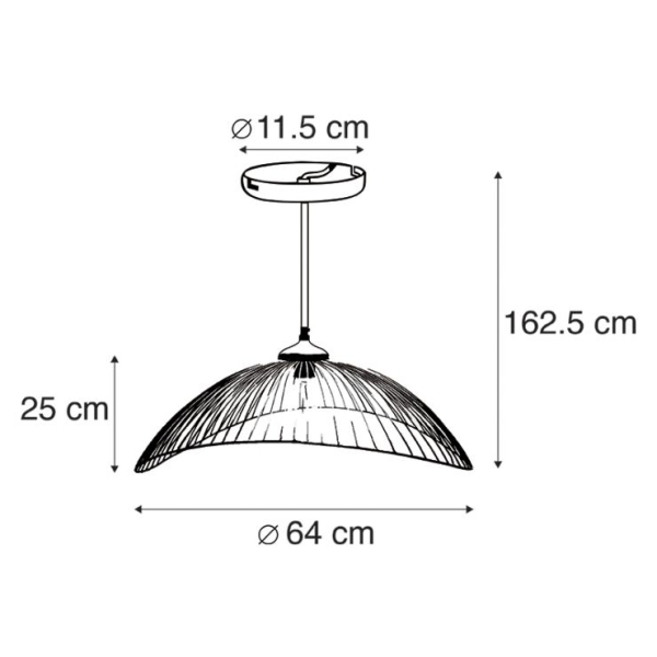 Design hanglamp messing 64 cm - pia