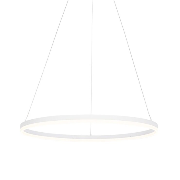 Design hanglamp wit 80 cm incl. Led 3-staps dimbaar - anello