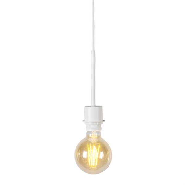 Design hanglamp wit met koper kap 50 cm - combi 1